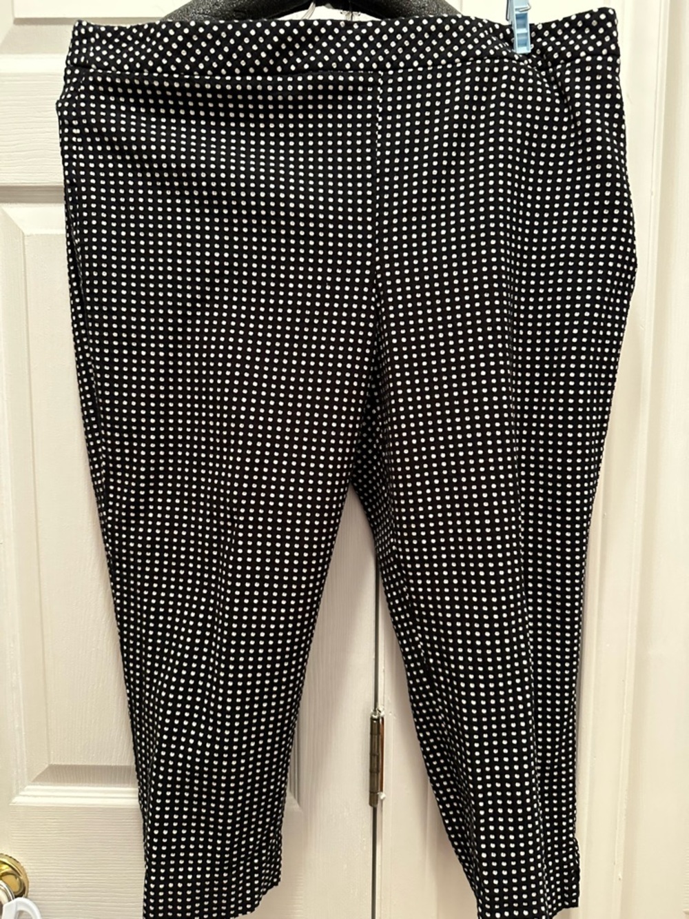 Talbots Black Cropped Polka Dot Pull-On Pants